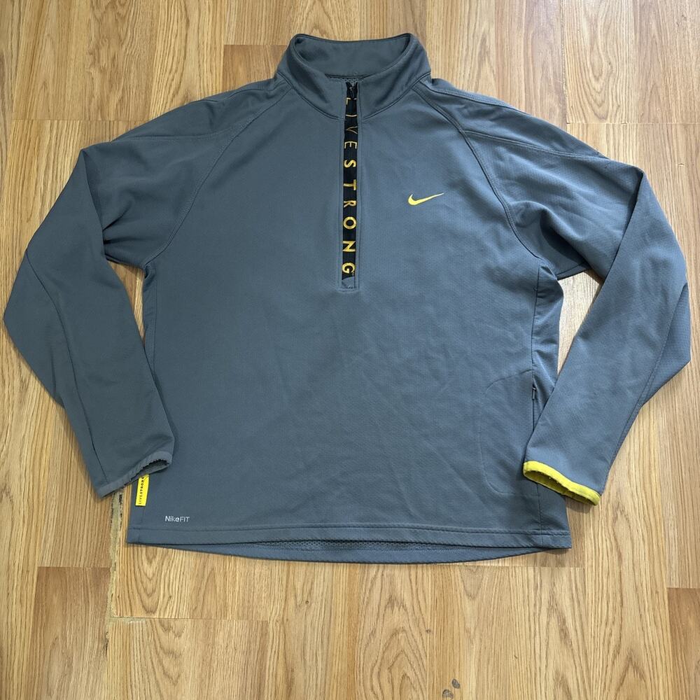 Men’s NIKE "LIVESTRONG" 1/2 Zip Pullover Dri-Fit Size Large Gym Running